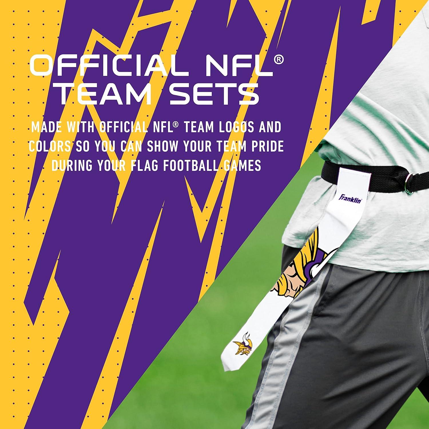 image:imageFranklin Sports NFL Team Flag Football Sets Belts Flags Kids Adults Fits Up to 36 Waist NFL LicensedMinnesota Vikings