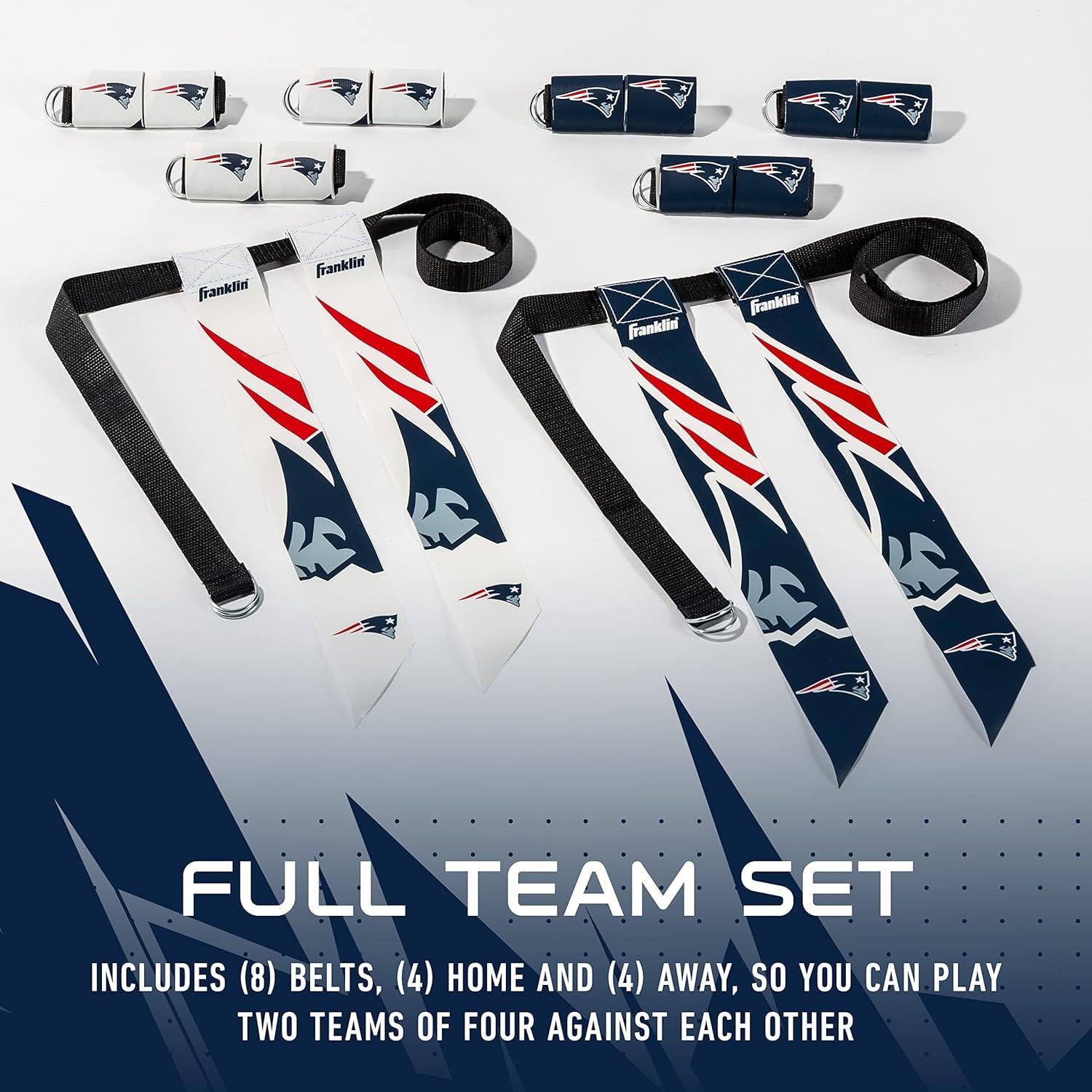 image:imageFranklin Sports NFL Team Flag Football Sets Belts Flags Kids Adults Fits Up to 36 Waist NFL LicensedNew England Patriots