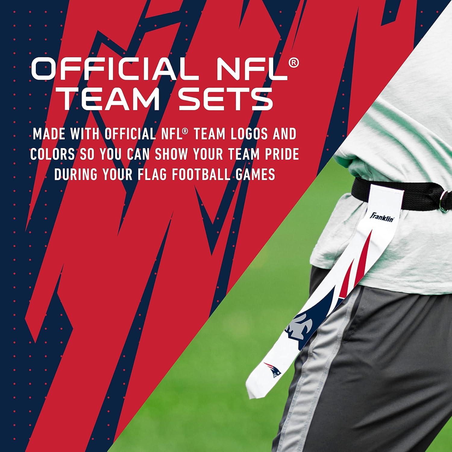 image:imageFranklin Sports NFL Team Flag Football Sets Belts Flags Kids Adults Fits Up to 36 Waist NFL LicensedNew England Patriots