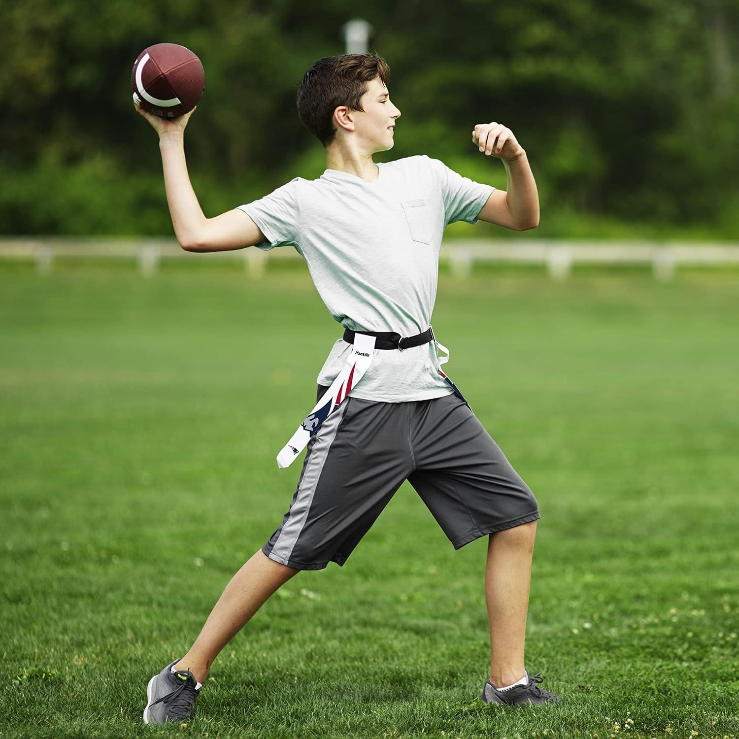 image:imageFranklin Sports NFL Team Flag Football Sets Belts Flags Kids Adults Fits Up to 36 Waist NFL LicensedNew England Patriots
