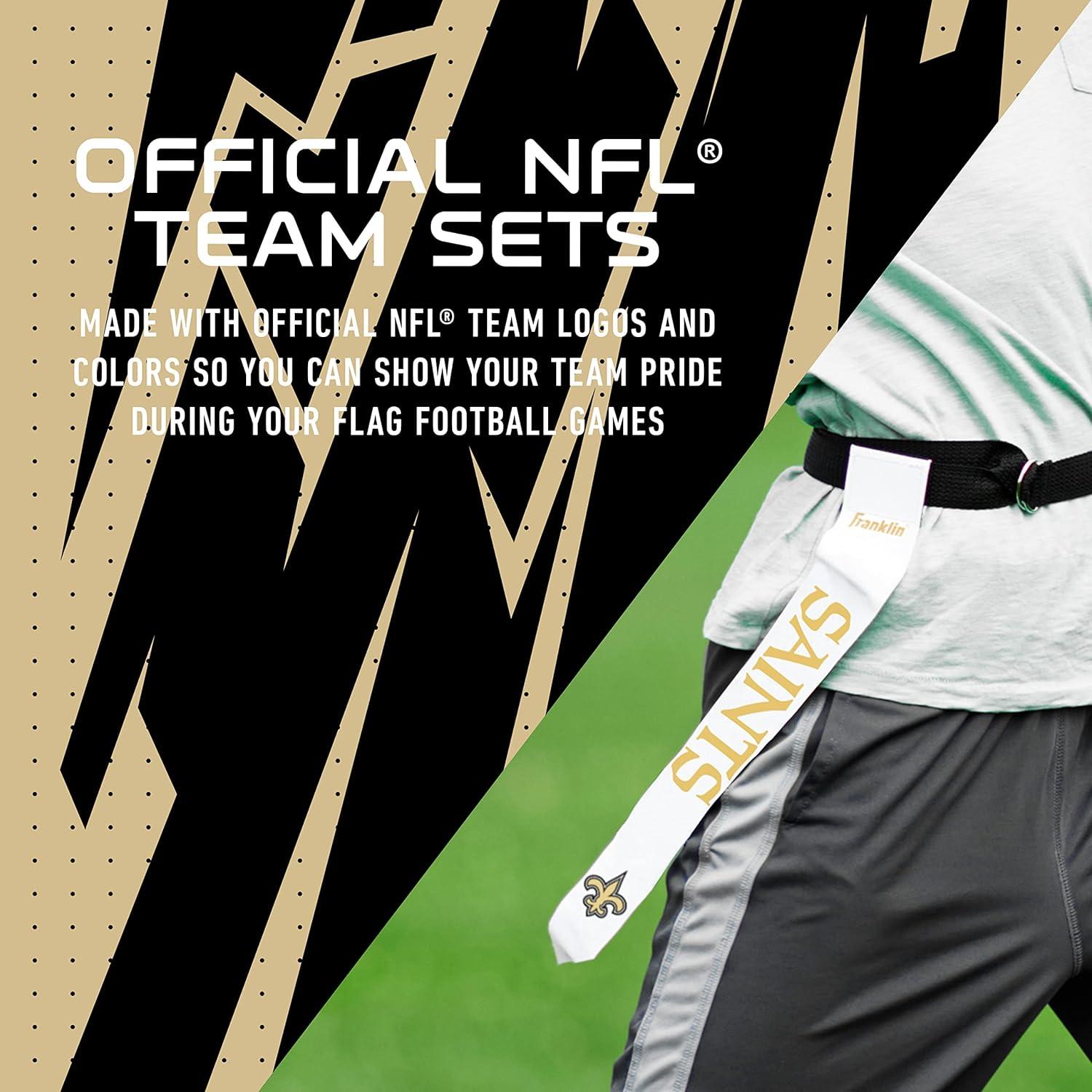 image:imageFranklin Sports NFL Team Flag Football Sets Belts Flags Kids Adults Fits Up to 36 Waist NFL LicensedNew Orleans Saints