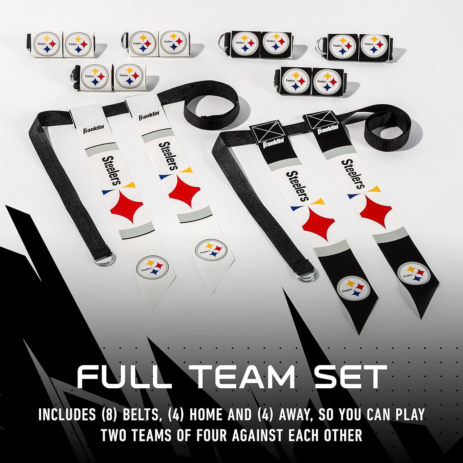 image:imageFranklin Sports NFL Team Flag Football Sets Belts Flags Kids Adults Fits Up to 36 Waist NFL LicensedPittsburgh Steelers