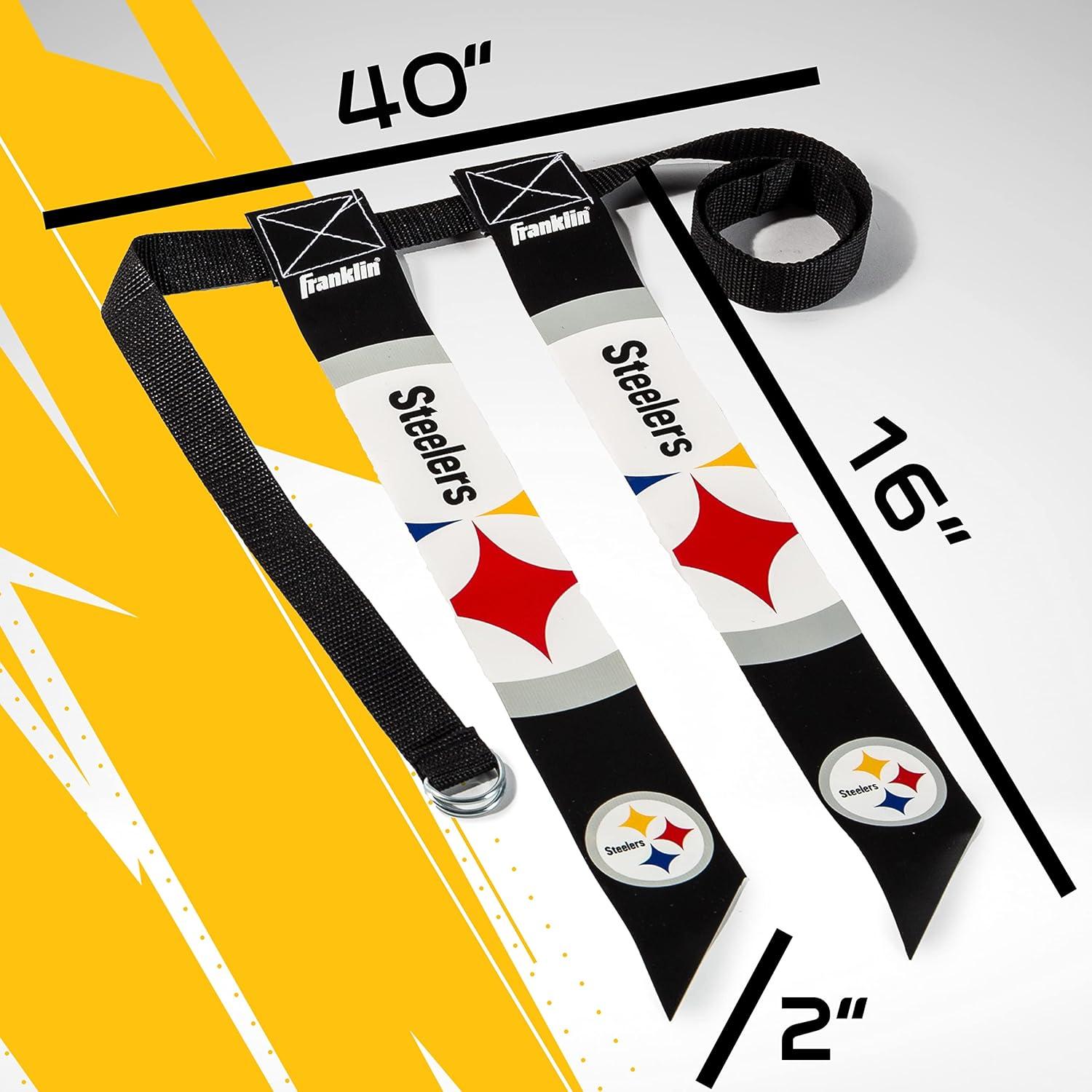 image:imageFranklin Sports NFL Team Flag Football Sets Belts Flags Kids Adults Fits Up to 36 Waist NFL LicensedPittsburgh Steelers