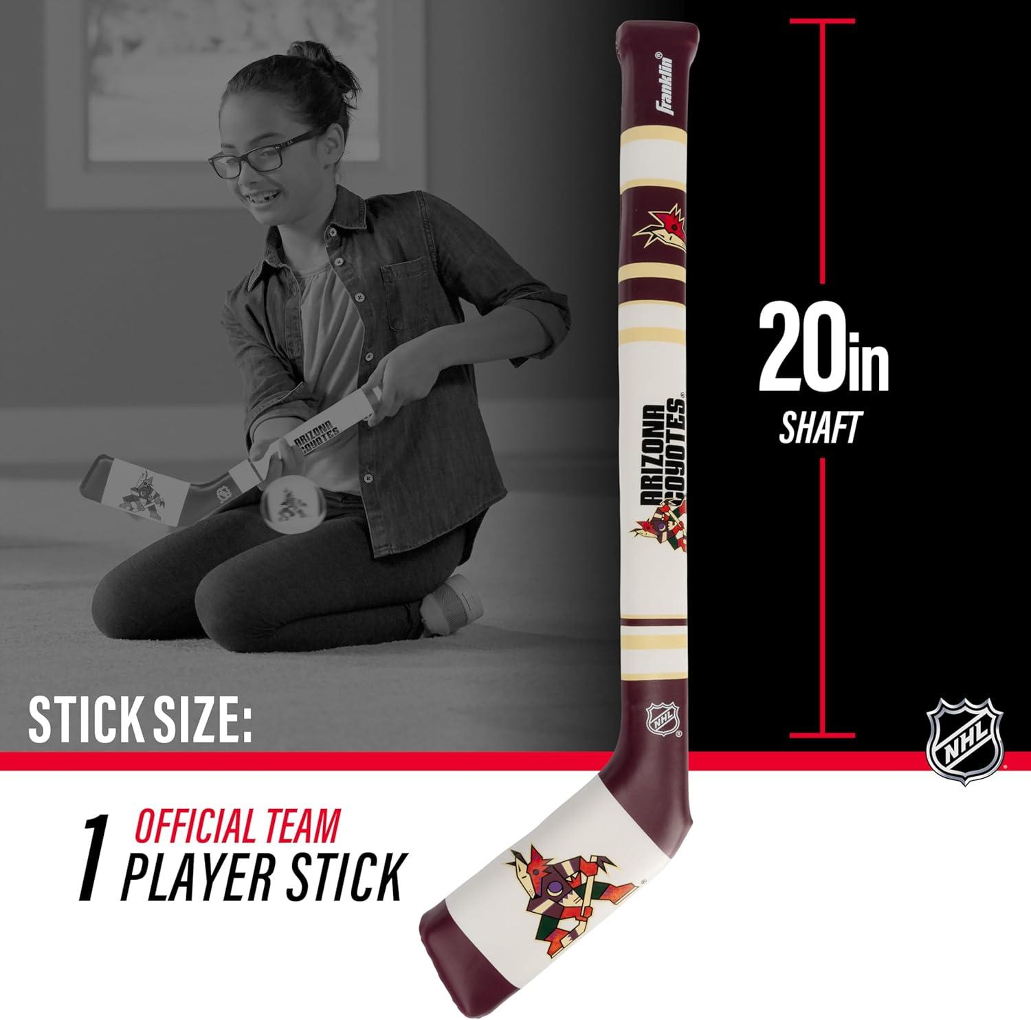 image:imageFranklin Sports NHL Team Mini Soft Hockey Stick Set NHL Team Soft Foam Mini Hockey Stick and Ball Great Toy for KidsArizona Coyotes