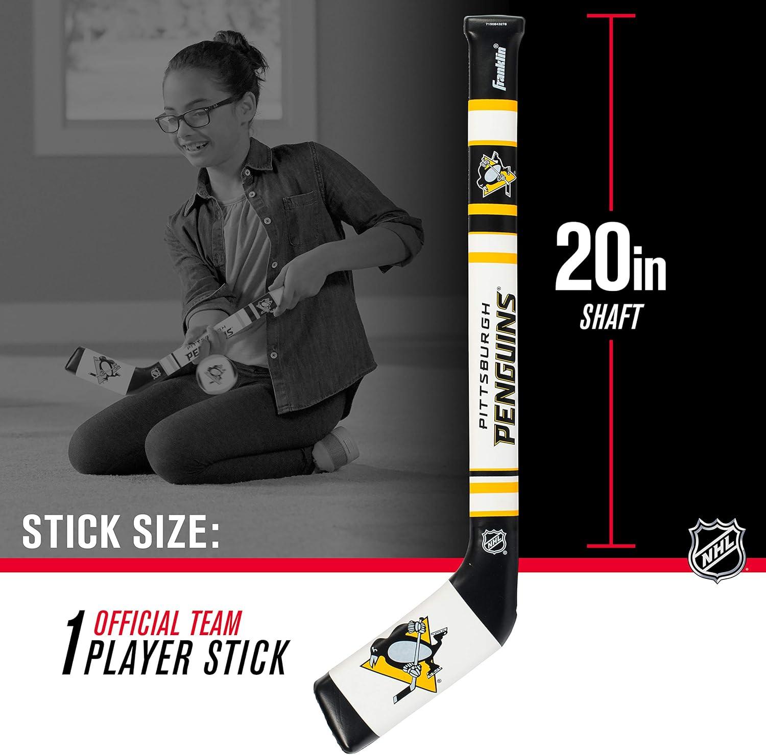 image:imageFranklin Sports NHL Team Mini Soft Hockey Stick Set NHL Team Soft Foam Mini Hockey Stick and Ball Great Toy for KidsPittsburgh Penguins