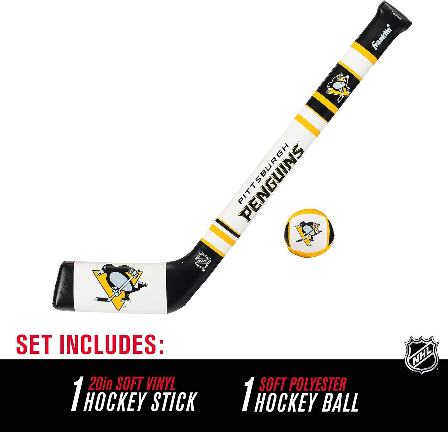 image:imageFranklin Sports NHL Team Mini Soft Hockey Stick Set NHL Team Soft Foam Mini Hockey Stick and Ball Great Toy for KidsPittsburgh Penguins
