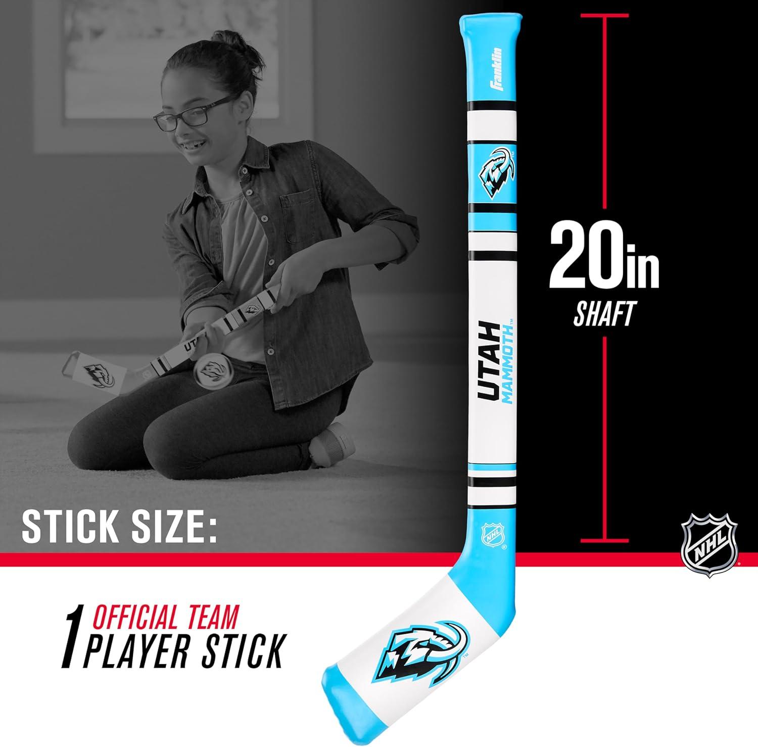 image:imageFranklin Sports NHL Team Mini Soft Hockey Stick Set NHL Team Soft Foam Mini Hockey Stick and Ball Great Toy for KidsUtah Mammoth