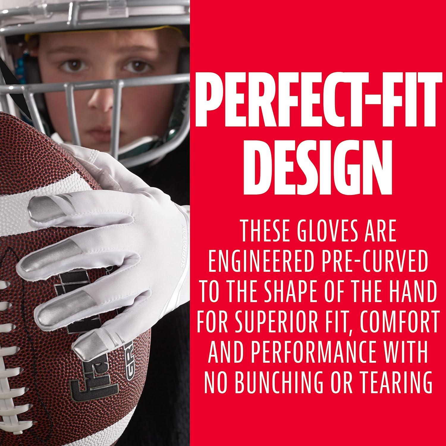 image:imageFranklin Sports Supratak Football Receiver Gloves BlackGold Youth SmallWhiteChrome