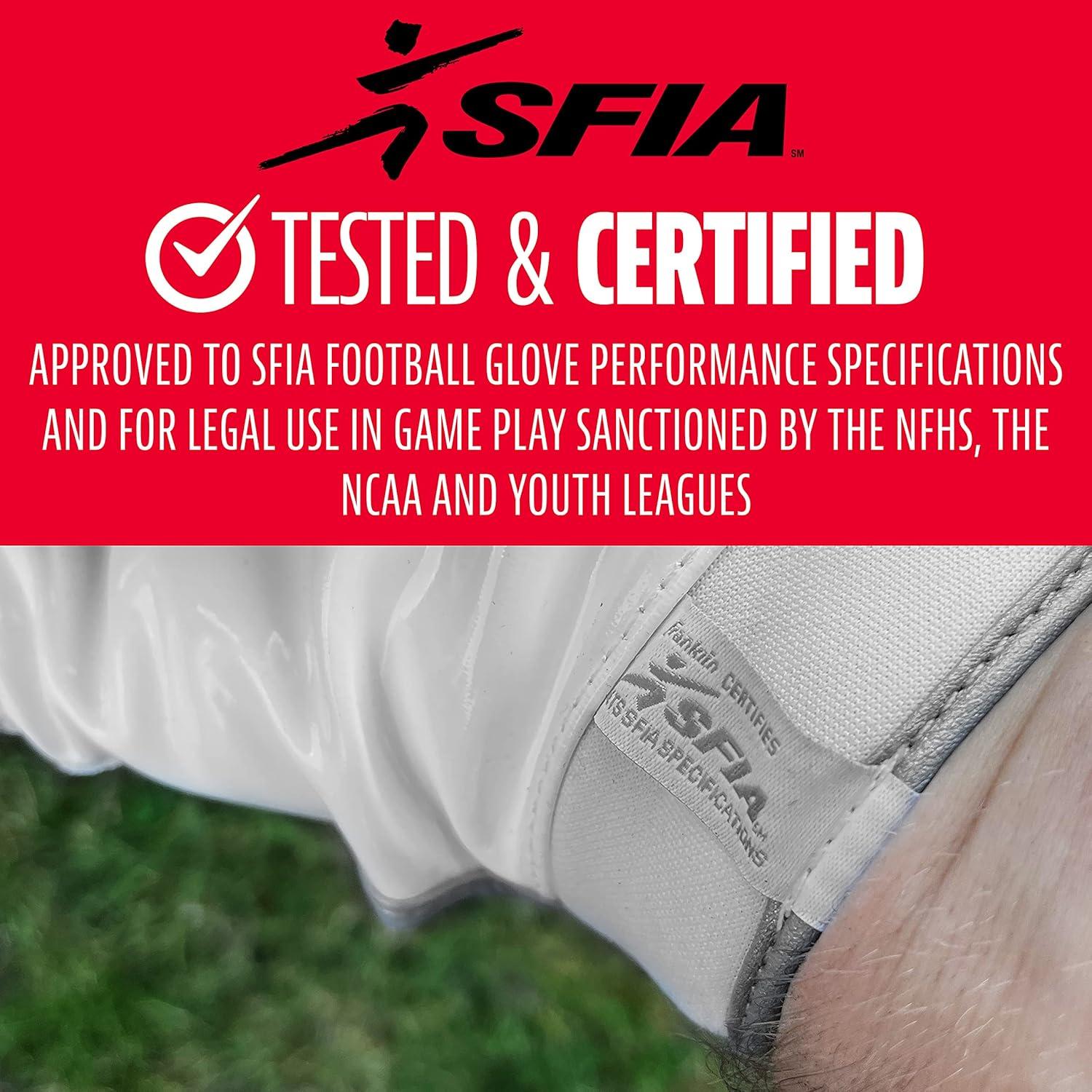 image:imageFranklin Sports Supratak Football Receiver Gloves BlackGold Youth SmallWhiteChrome