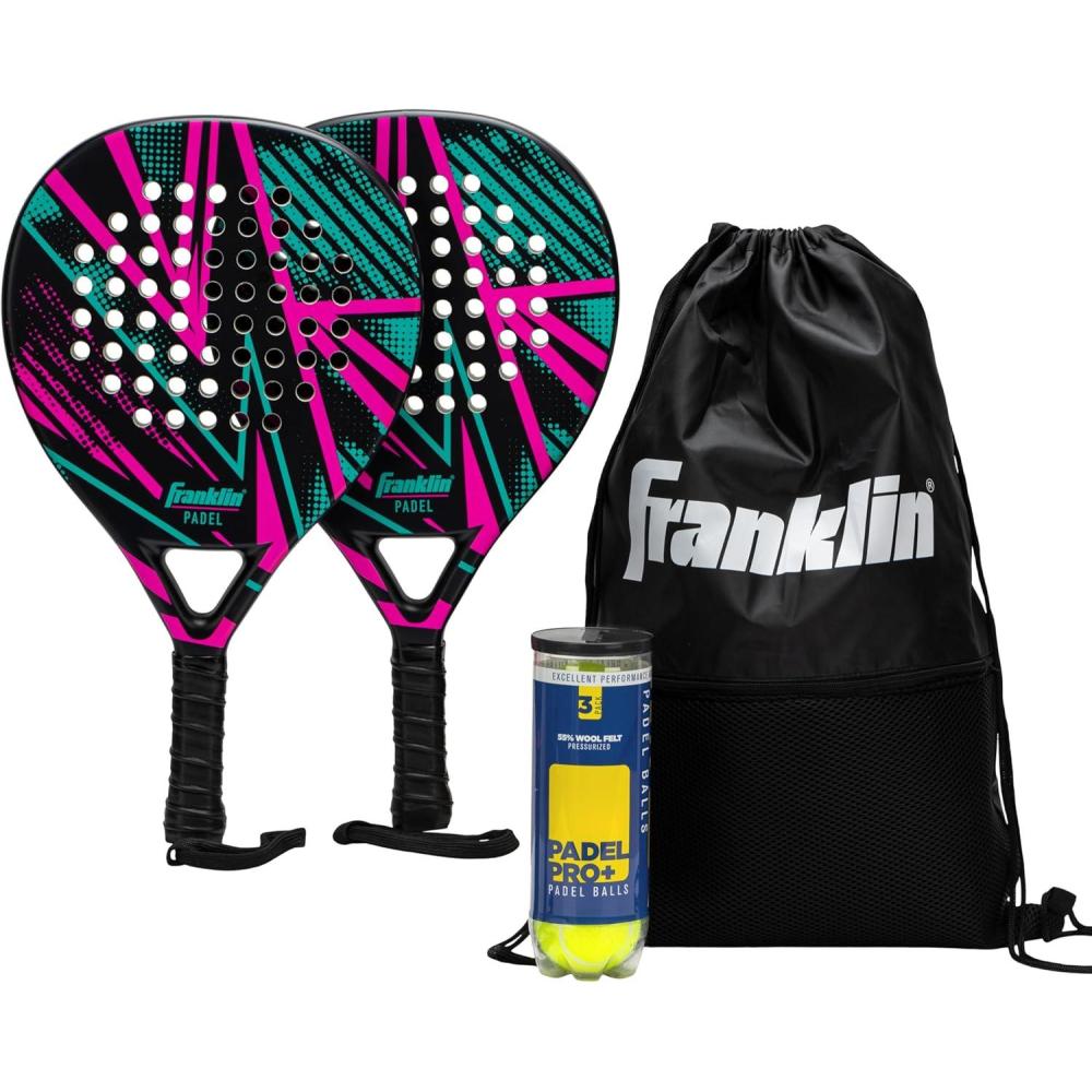 image:imageFranklin Sports Axel Padel Set 2 Fiberglass Padel Rackets with Foam Core Balls amp Carrying Case and Replacement BallsAxel Padel Set