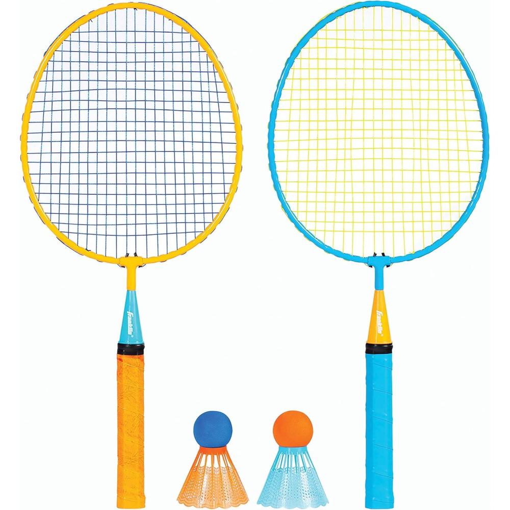 image:imageFranklin Sports Badminton Racket Set Smashminton Oversize 2 Player Backyard Youth Set with Birdies for KidsMulticolor