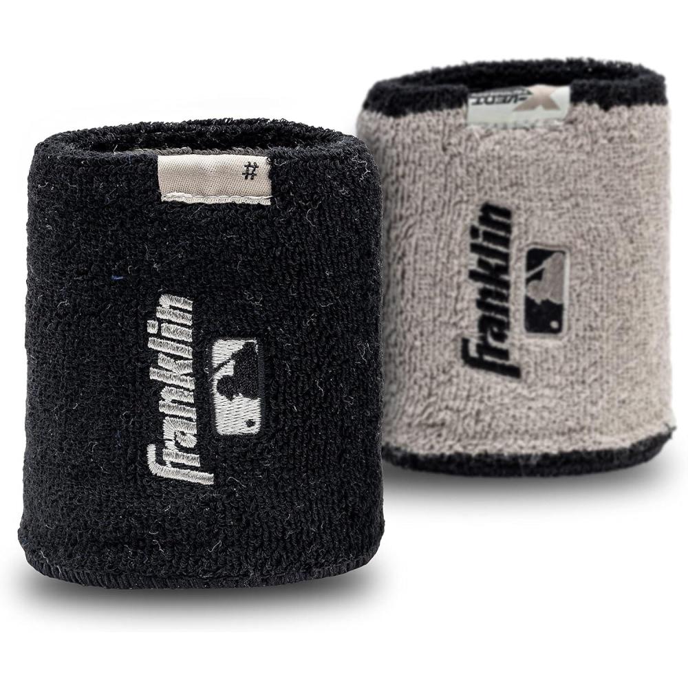 image:imageFranklin Sports MLB Wristbands Xvent Baseball Softball 4 inches Breathable DurableBlack Gray