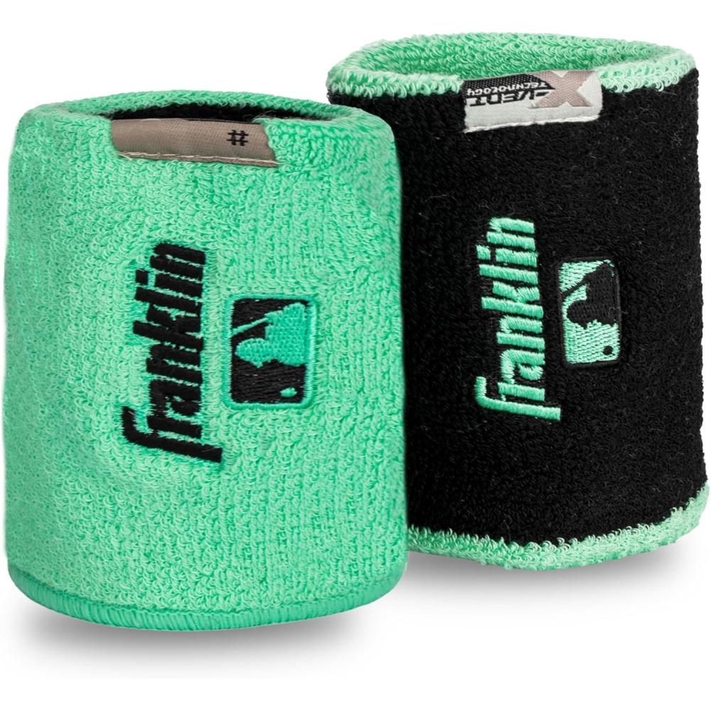 image:imageFranklin Sports MLB Wristbands Xvent Baseball Softball 4 inches Breathable DurableMint Black