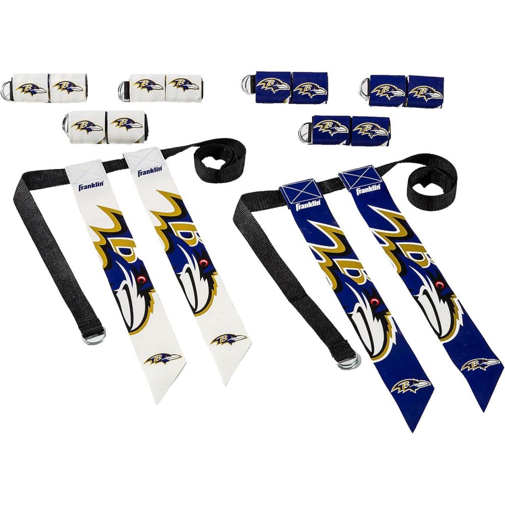 image:imageFranklin Sports NFL Team Flag Football Sets Belts Flags Kids Adults Fits Up to 36 Waist NFL LicensedBaltimore Ravens