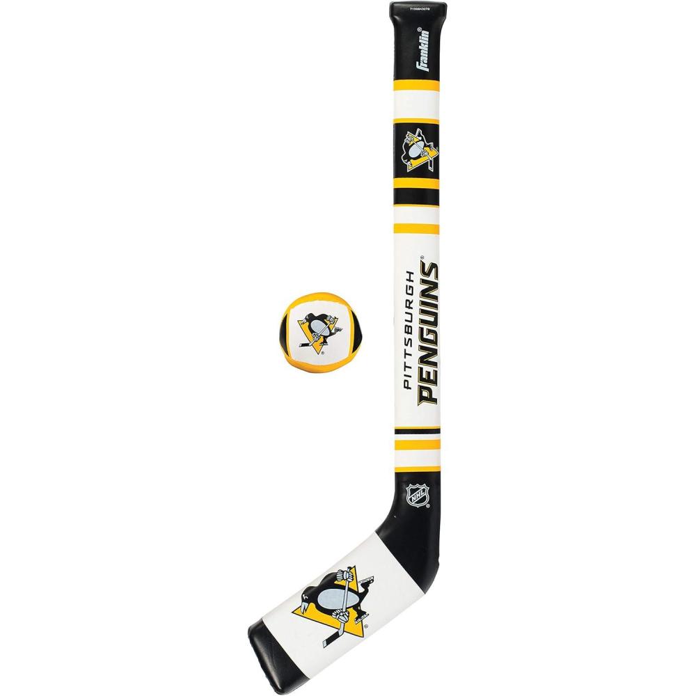 image:imageFranklin Sports NHL Team Mini Soft Hockey Stick Set NHL Team Soft Foam Mini Hockey Stick and Ball Great Toy for KidsPittsburgh Penguins