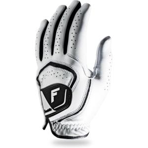 Franklin Sports Golf Glove – Pro Golf Gloves – Premium Leather Golfing Glove – Maximum Grip – White – Black(Pearl)