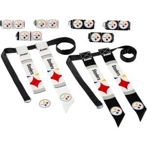 Franklin Sports NFL Team Flag Football Sets – Belts + Flags – Kids + Adults – Fits Up to 36″ Waist – NFL Licensed(Pittsburgh Steelers)