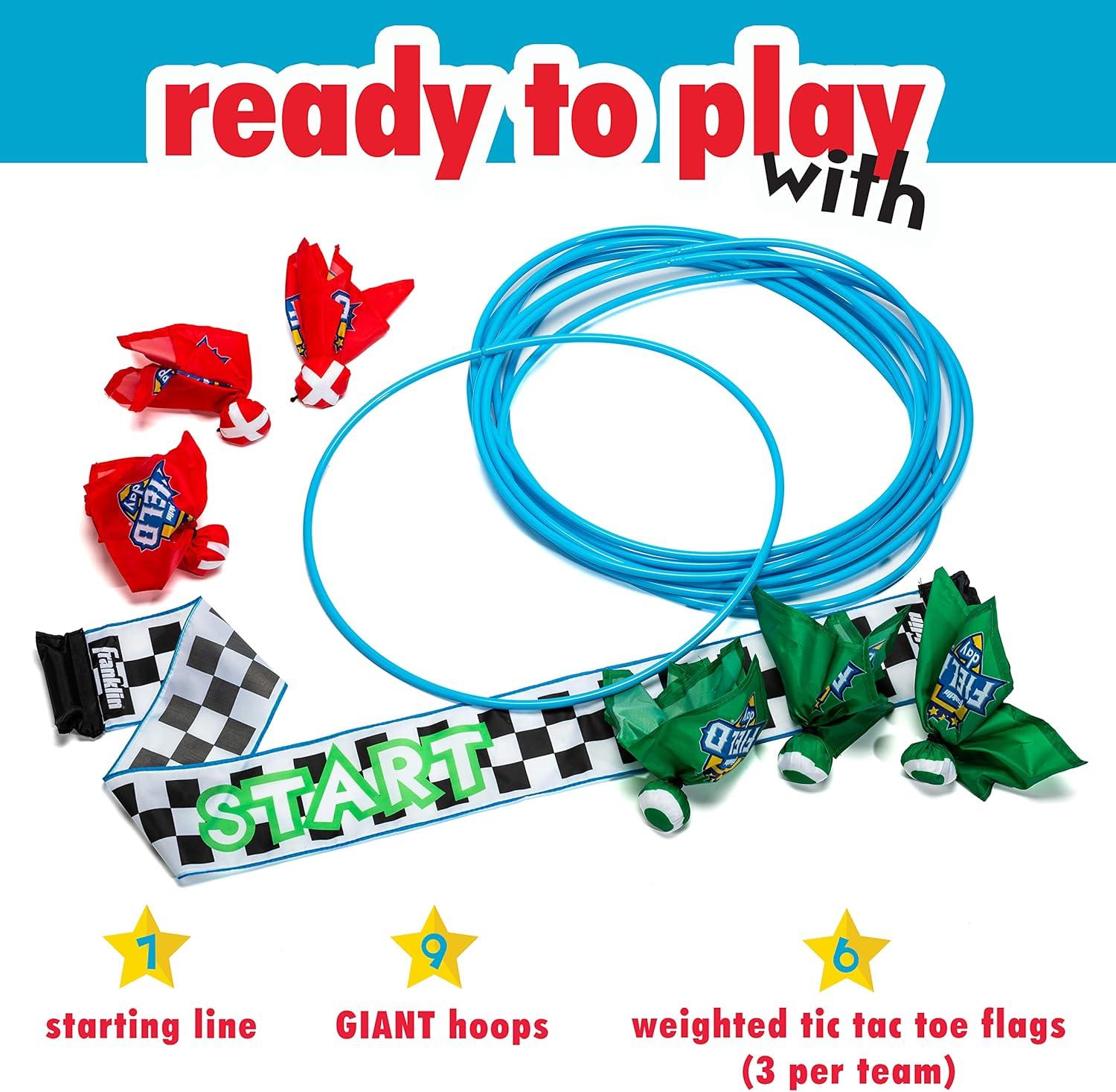 image:imageFranklin Field Day Deluxe Tic Tac Toe Racing for Kids and Adults Perfect for Backyard Play Includes 9 Play Space Hoops 6 Tic Tac Toe Weighted Flags and 1 Starting Line