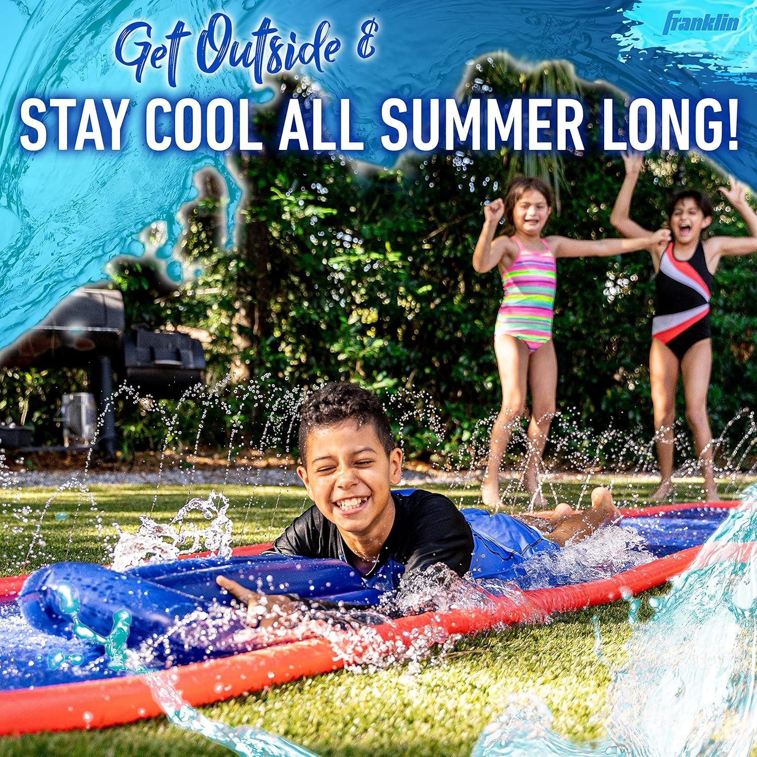 image:imageFranklin Sports Aqua Ride Kids Backyard Waterslide Aqua Ride 25 Foot Lawn Water Sliding Mat 1 Inflatable Surf Board Outdoor Kids Water Toy