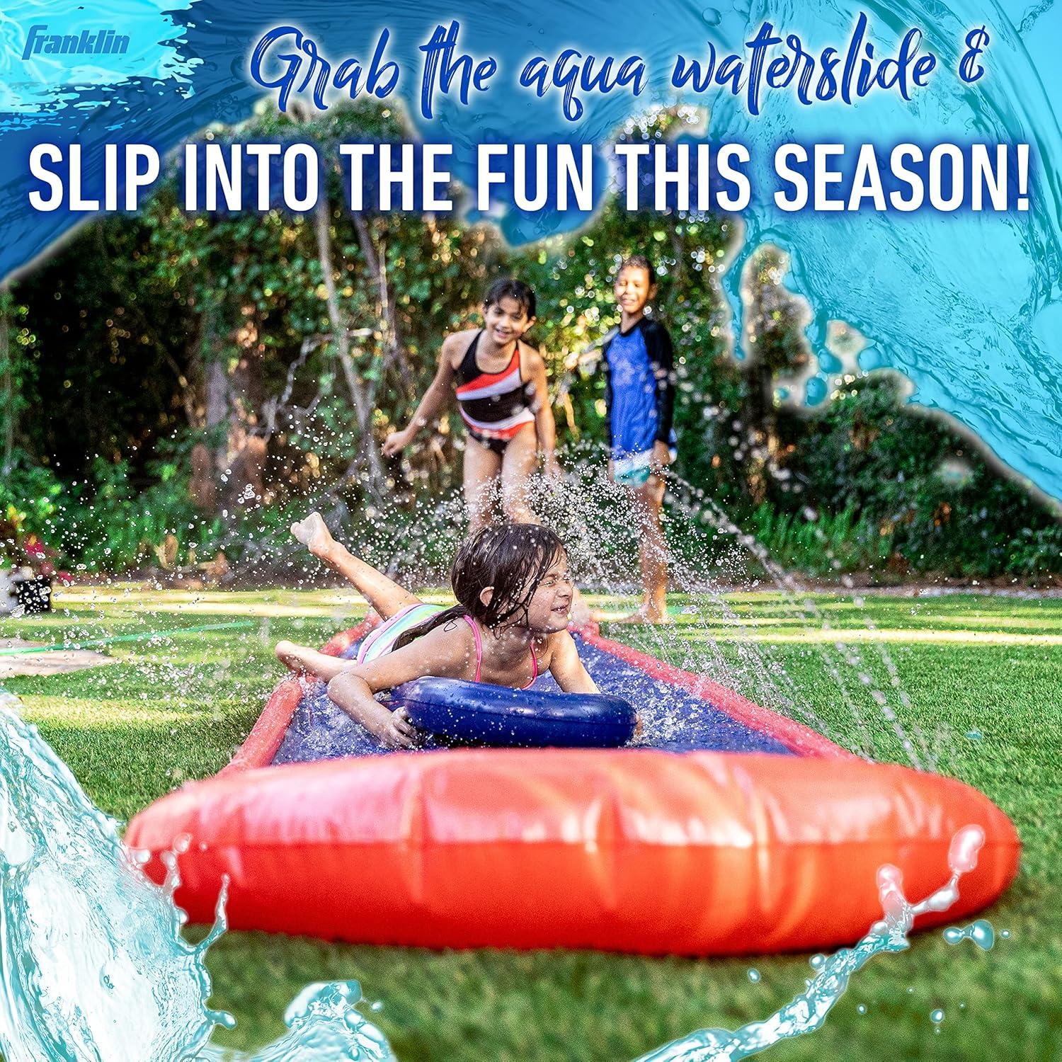 image:imageFranklin Sports Aqua Ride Kids Backyard Waterslide Aqua Ride 25 Foot Lawn Water Sliding Mat 1 Inflatable Surf Board Outdoor Kids Water Toy