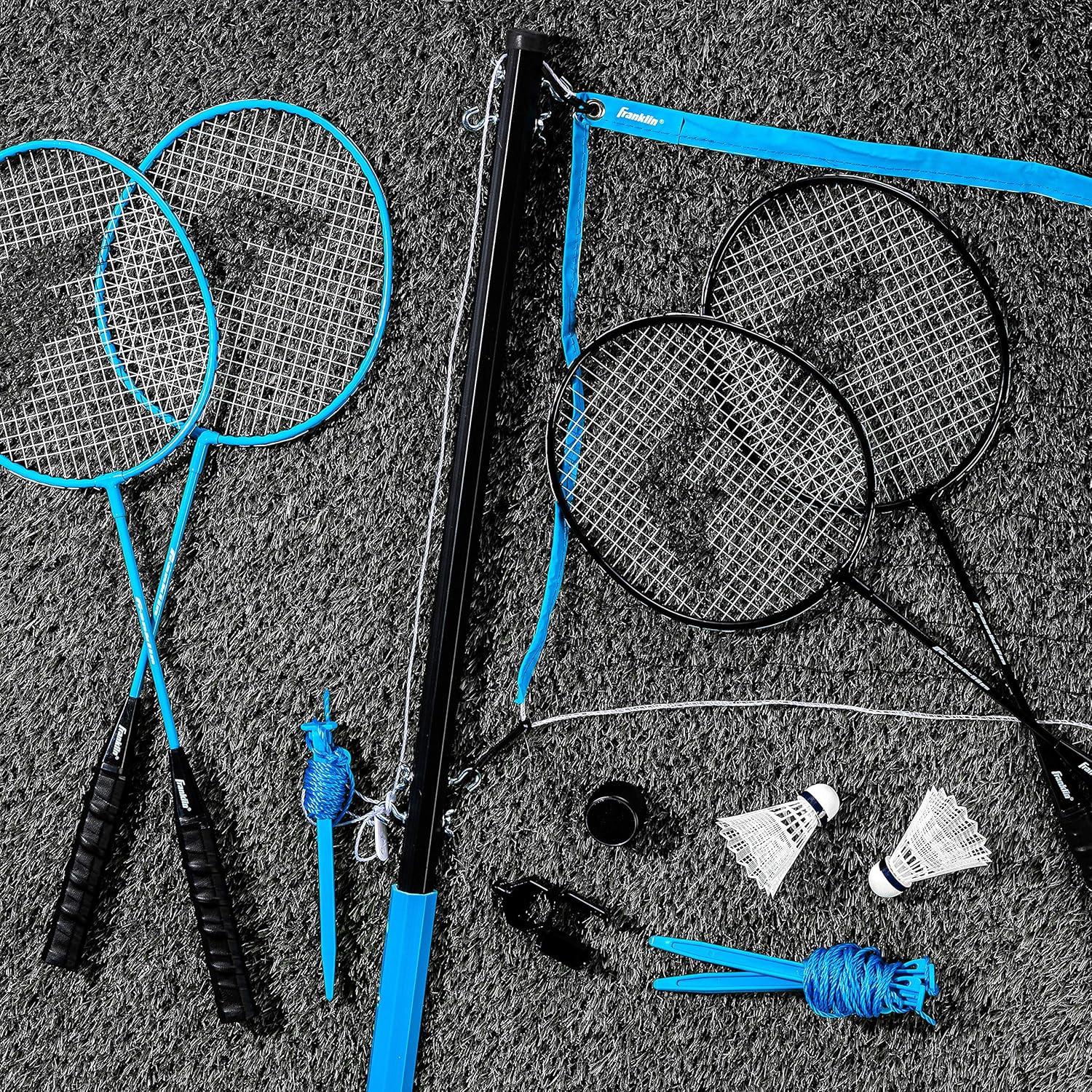 image:imageFranklin Sports Beach Backyard Volleyball Set Badminton Set with Speaker Bluetooth Net Pole Set with Pump Bluetooth Speakers Carry Bag IncludedBluetooth Badminton