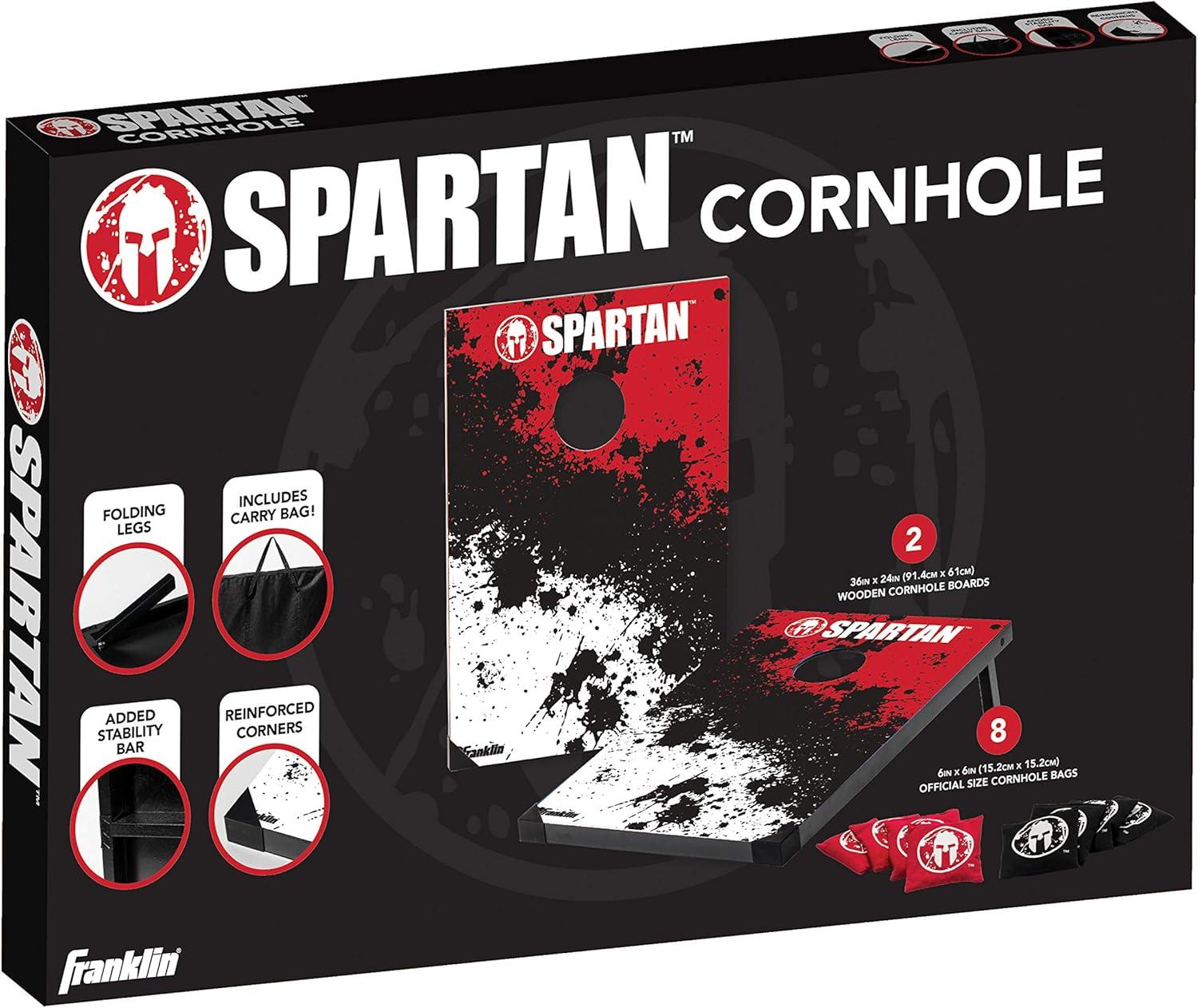 image:imageFranklin Sports Spartan Cornhole Set Includes 2 36Inch x 24Inch Targets 8 Regulation Bean Bags and Carry Bag