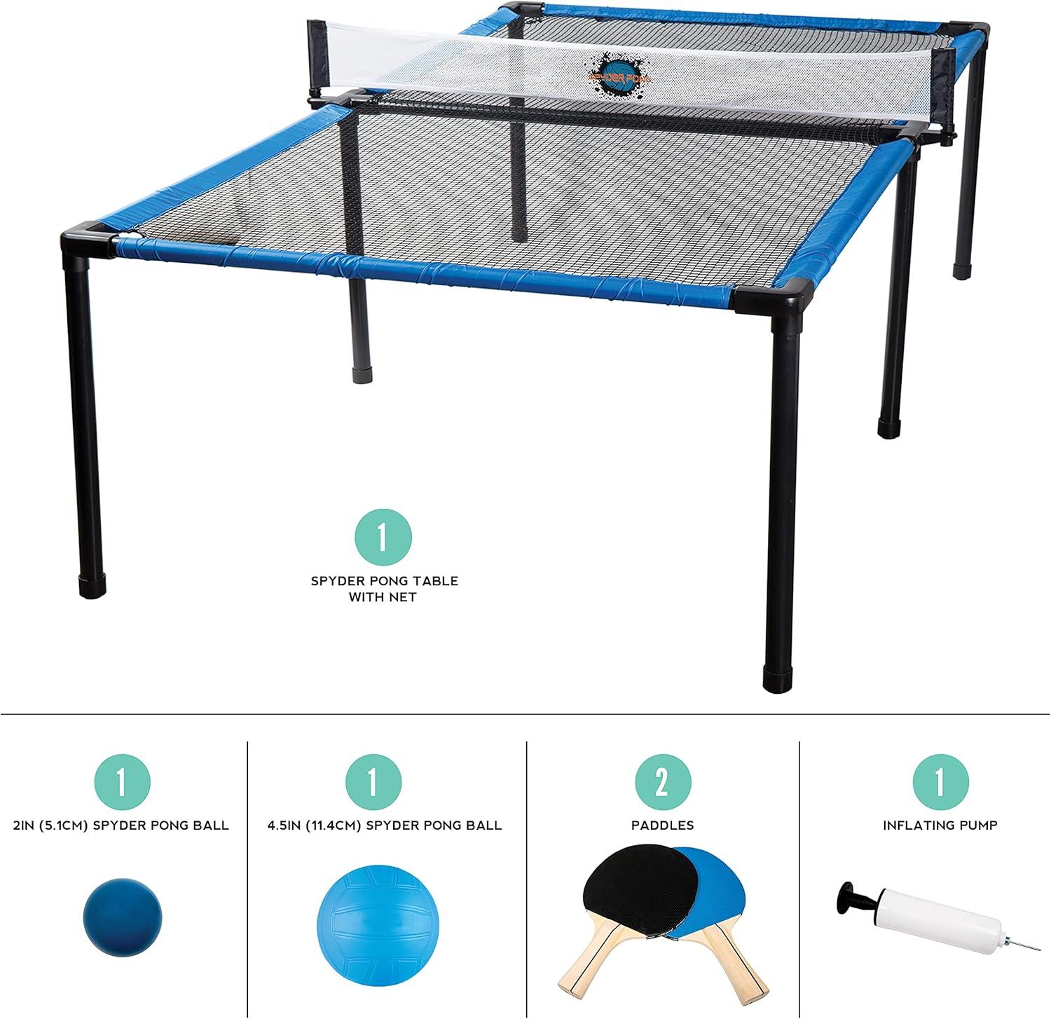 image:imageFranklin Sports Spyder Pong Tennis Table Tennis Volleyball 4 Square Includes Net Table Paddles BallSpyder Pong Set