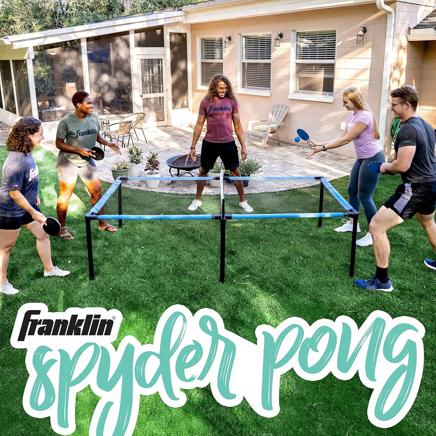 image:imageFranklin Sports Spyder Pong Tennis Table Tennis Volleyball 4 Square Includes Net Table Paddles BallSpyder Pong Set