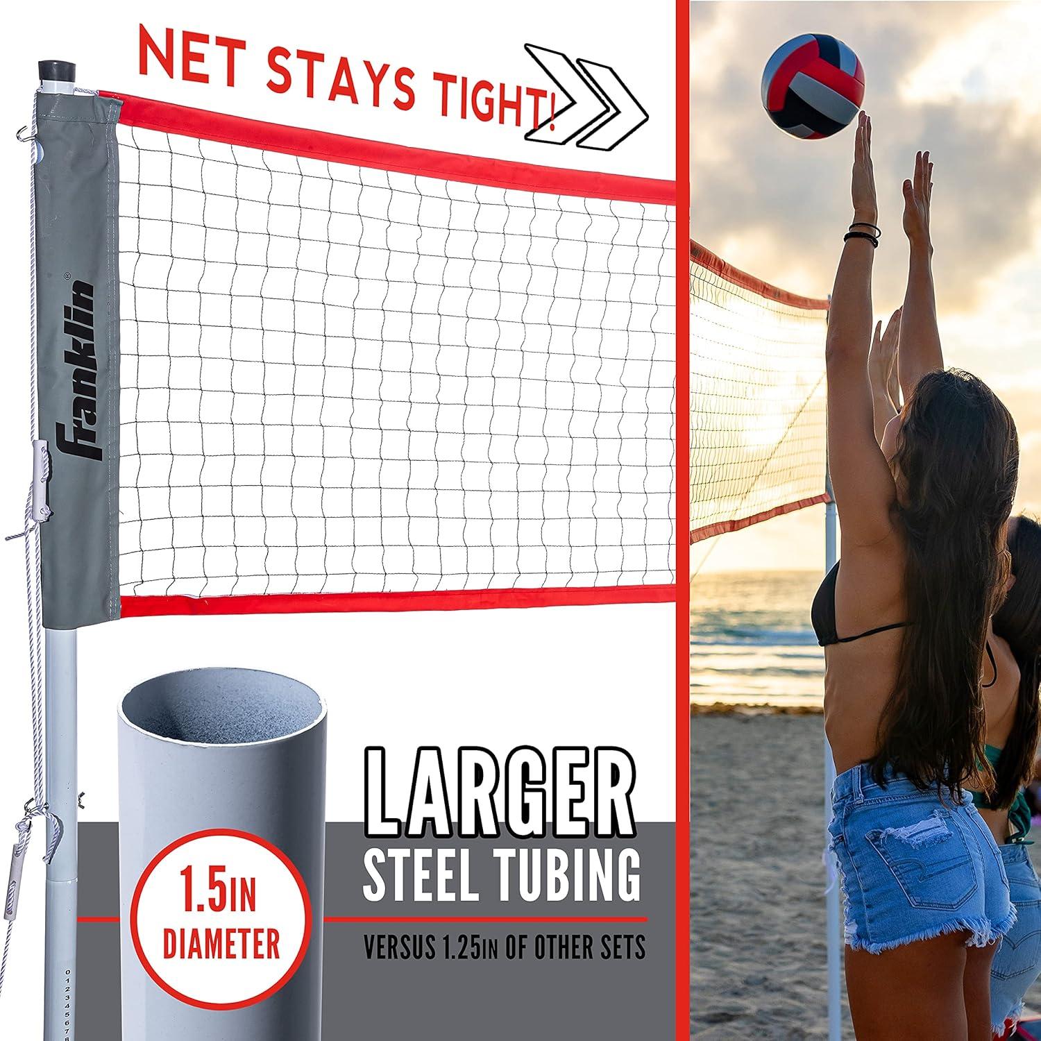 image:imageFranklin Sports Volleyball Badminton Combo Sets Backyard Beach Outdoor Volleyball Badminton Net Set Portable Badminton Volleyball Net with Poles Volleyball Rackets Birdies IncludedElite