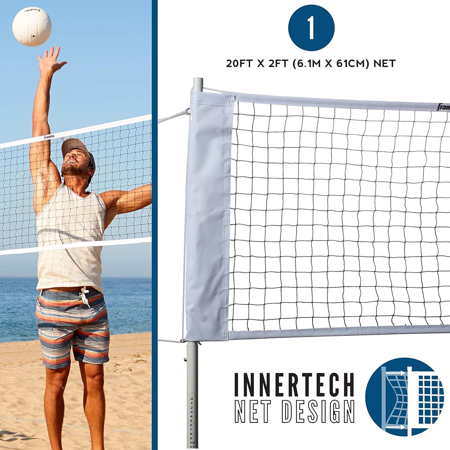 image:imageFranklin Sports Volleyball Badminton Combo Sets Backyard Beach Outdoor Volleyball Badminton Net Set Portable Badminton Volleyball Net with Poles Volleyball Rackets Birdies IncludedProfessional