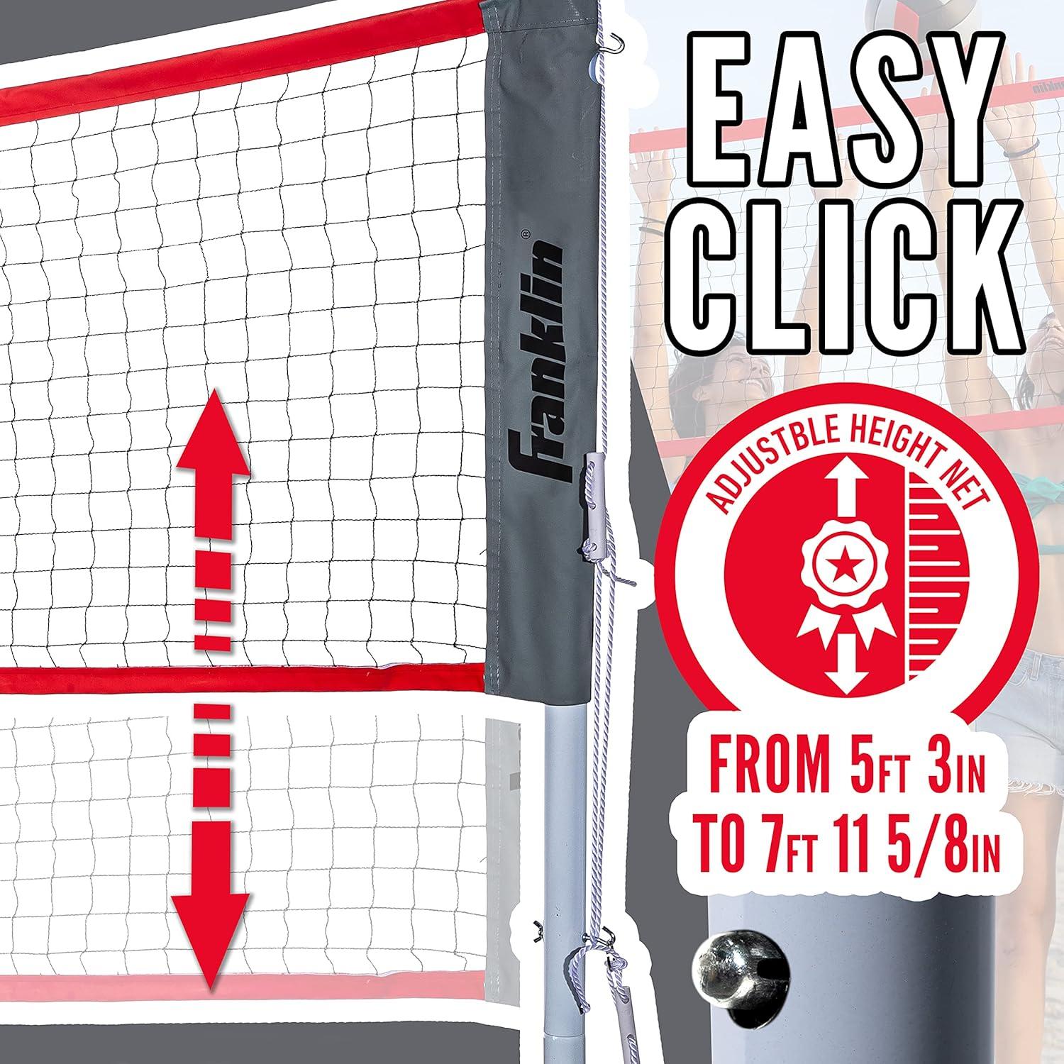 image:imageFranklin Sports Volleyball Badminton Combo Sets Backyard Beach Outdoor Volleyball Badminton Net Set Portable Badminton Volleyball Net with Poles Volleyball Rackets Birdies IncludedElite