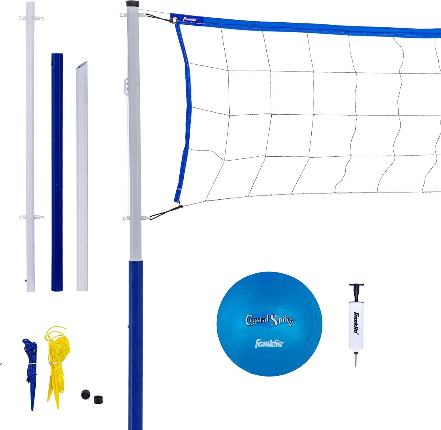 image:imageFranklin Sports Volleyball Set Beach and Backyard Volleyball Net Set Portable Volleyball Net and Ball Set with Poles and Ground Stakes RecreationalRecreational