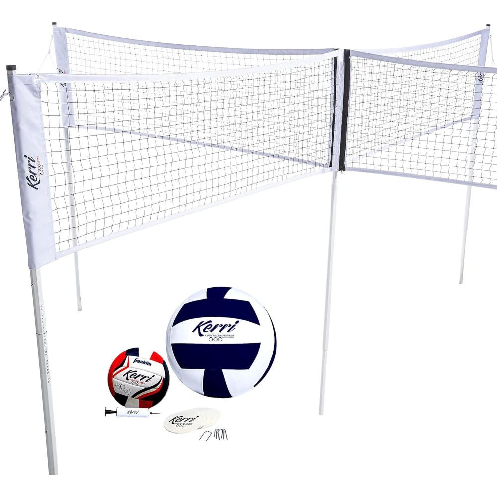 image:imageFranklin Sports Four Square Volleyball Quad Volleyball 4 Way Net Game Set Backyard Beach 4 Square Volleyball Net Game Set Perfect Outdoor Tailgate Family GameOlympic Pro Set