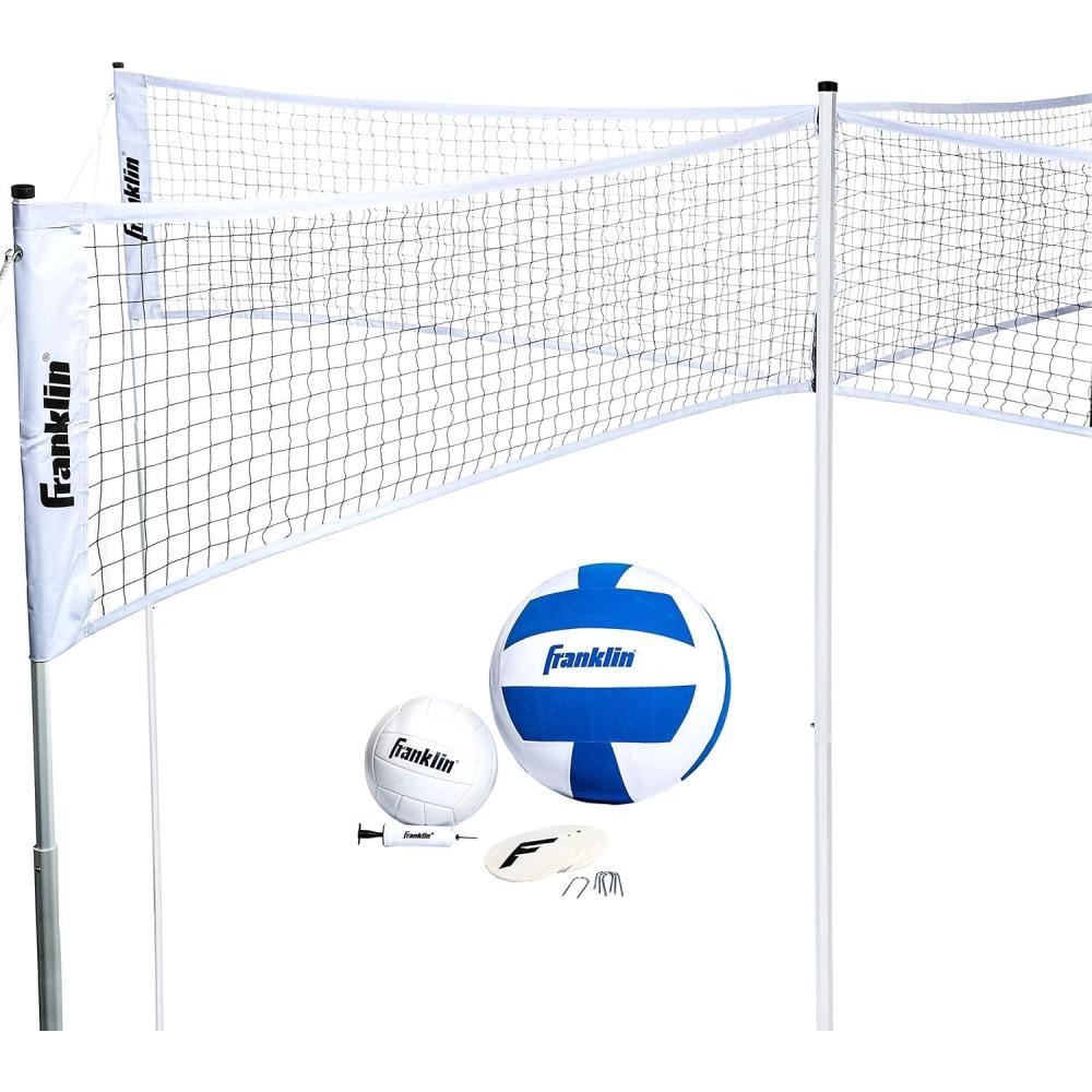 image:imageFranklin Sports Four Square Volleyball  Quad Volleyball 4 Way Net Game Set  Backyard  Beach 4 Square Volleyball Net  Game Set  Perfect Outdoor  Tailgate Family GameTraditional Set
