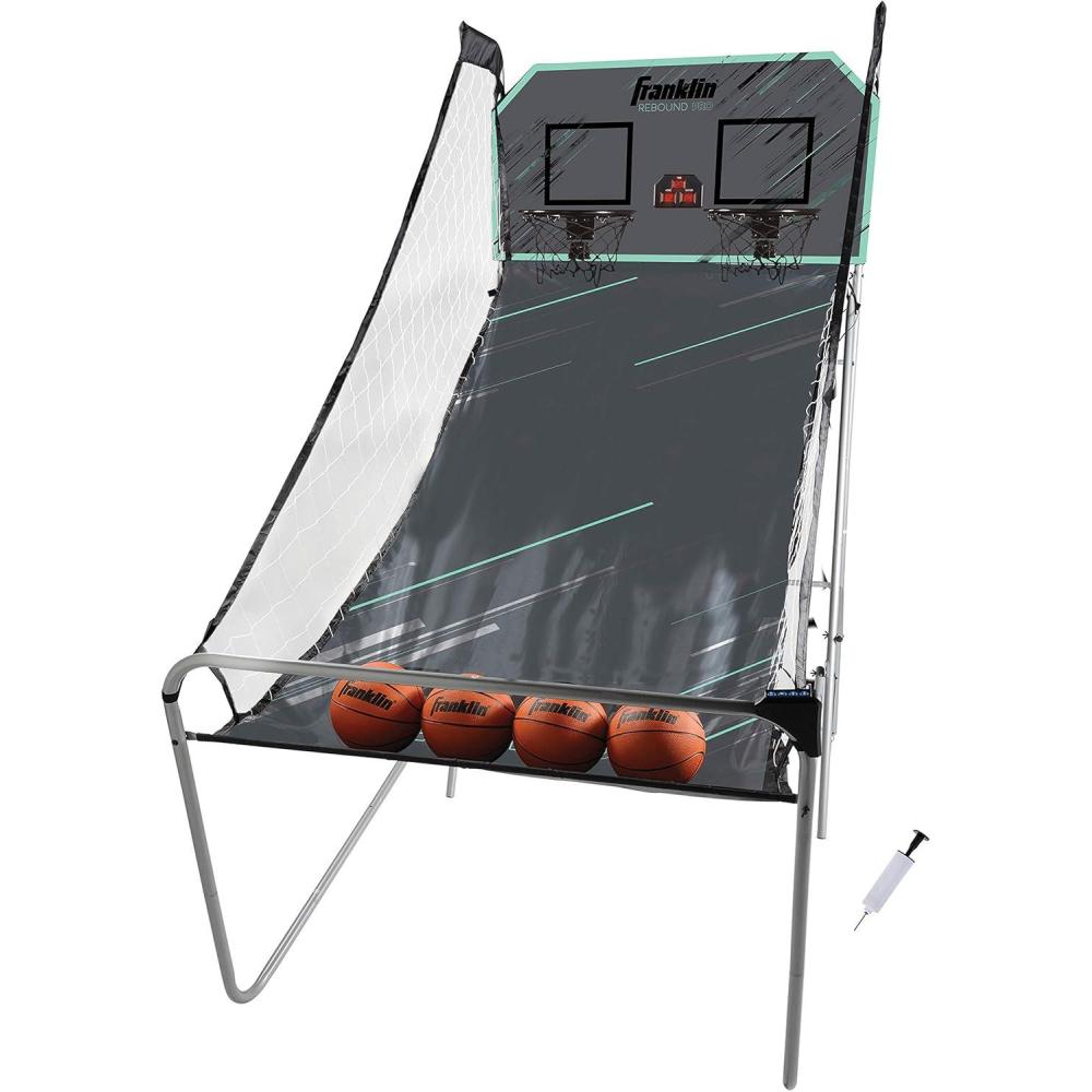 image:imageFranklin Sports Indoor Double Basketball Hoop Game  Electronic Scoreboard  4 Basketballs  2 Player Shooting ArcadeMulti