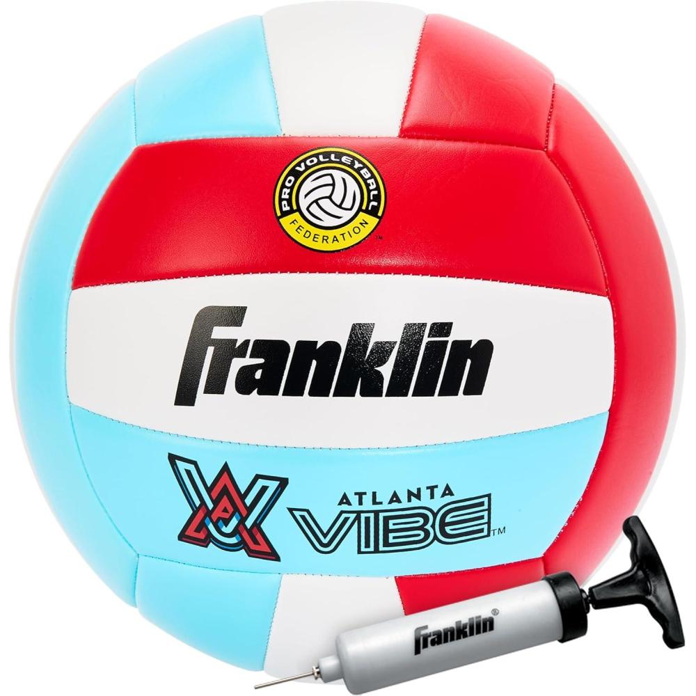 image:imageFranklin Sports PVF Team Volleyballs Official Size Regulation Weight Volleyballs for Indoor Outdoor Use Youth Adult Ball for Recreational Play Official PVF Team Logos ColorsAtlanta Vibe