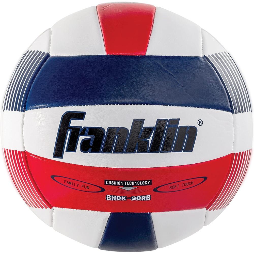 image:imageFranklin Sports Volleyball  Outdoor  Beach Volleyball  Cushioned Ball Set Great for Backyard and BeachRedWhiteBlue