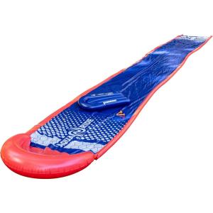 Franklin Sports Aqua Ride Kids Backyard Waterslide – Aqua Ride 25′ Foot Lawn Water Sliding Mat + (1) Inflatable Surf Board – Outdoor Kids Water Toy