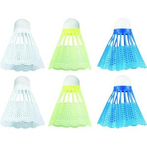 Franklin Sports Badminton Shuttlecock Set – Sets of 3, 6 + 12 Badminton Birdies – Backyard Outdoor Badminton Shuttlecocks – Plastic Replacement Birdies for Badminton Sets – 3, 6 + 12 Packs(6 Pack)