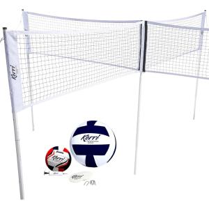 Franklin Sports Four Square Volleyball – Quad Volleyball 4 Way Net Game Set – Backyard + Beach 4 Square Volleyball Net + Game Set – Perfect Outdoor + Tailgate Family Game(Olympic Pro Set)