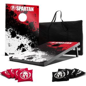Franklin Sports Spartan Cornhole Set Includes 2 36-Inch x 24-Inch Targets, 8 Regulation Bean Bags, and Carry Bag