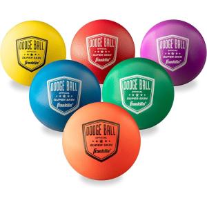 Franklin Sports Super Skin 6-Pack of Dodgeball Balls, 7-Inch, Easy-Grip Foam Balls for Playground and Gymnasium Games