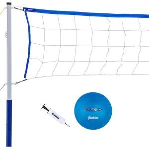 Franklin Sports Volleyball Set – Beach and Backyard Volleyball Net Set – Portable Volleyball Net and Ball Set with Poles and Ground Stakes – Recreational(Recreational)