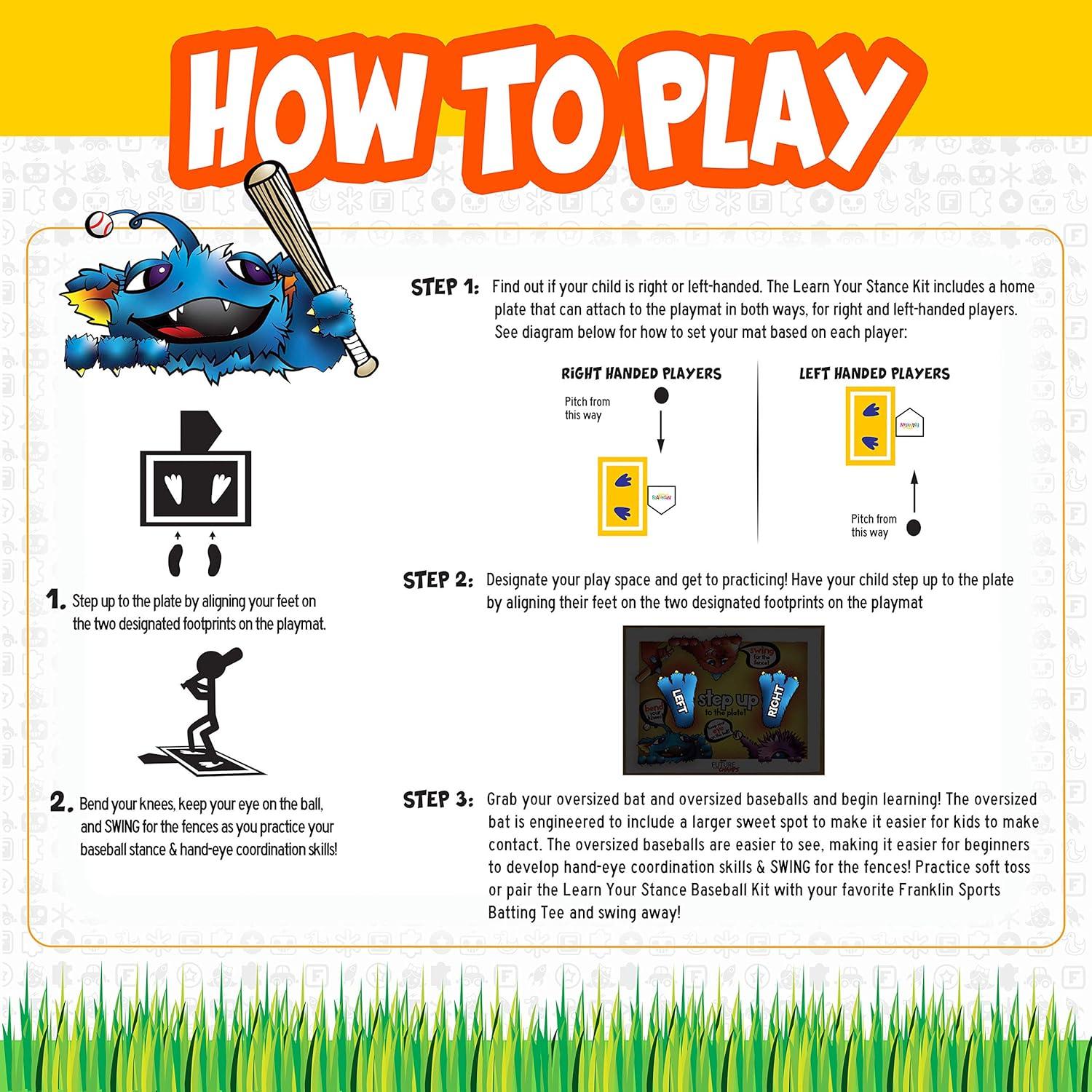 image:imageFranklin Learn Your Stance Baseball Set Perfect for Toddlers and Kids Includes Bat and Balls Improve Batting Skills Outdoor Sports Baseball
