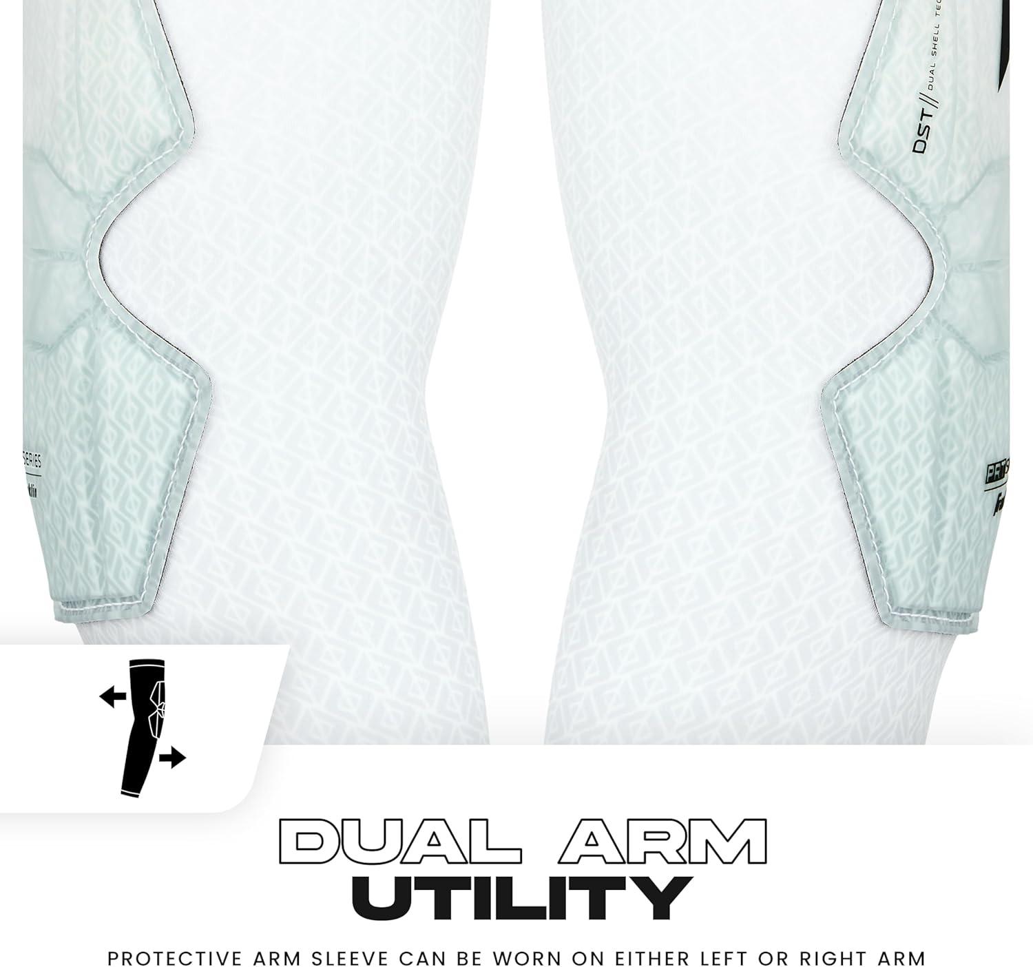 image:imageFranklin Sports Baseball Softball Protective Arm Sleeve PRT DST Series Adult Arm Elbow Shield for Batting Fielding Right Arm Left Arm Black SMWhite