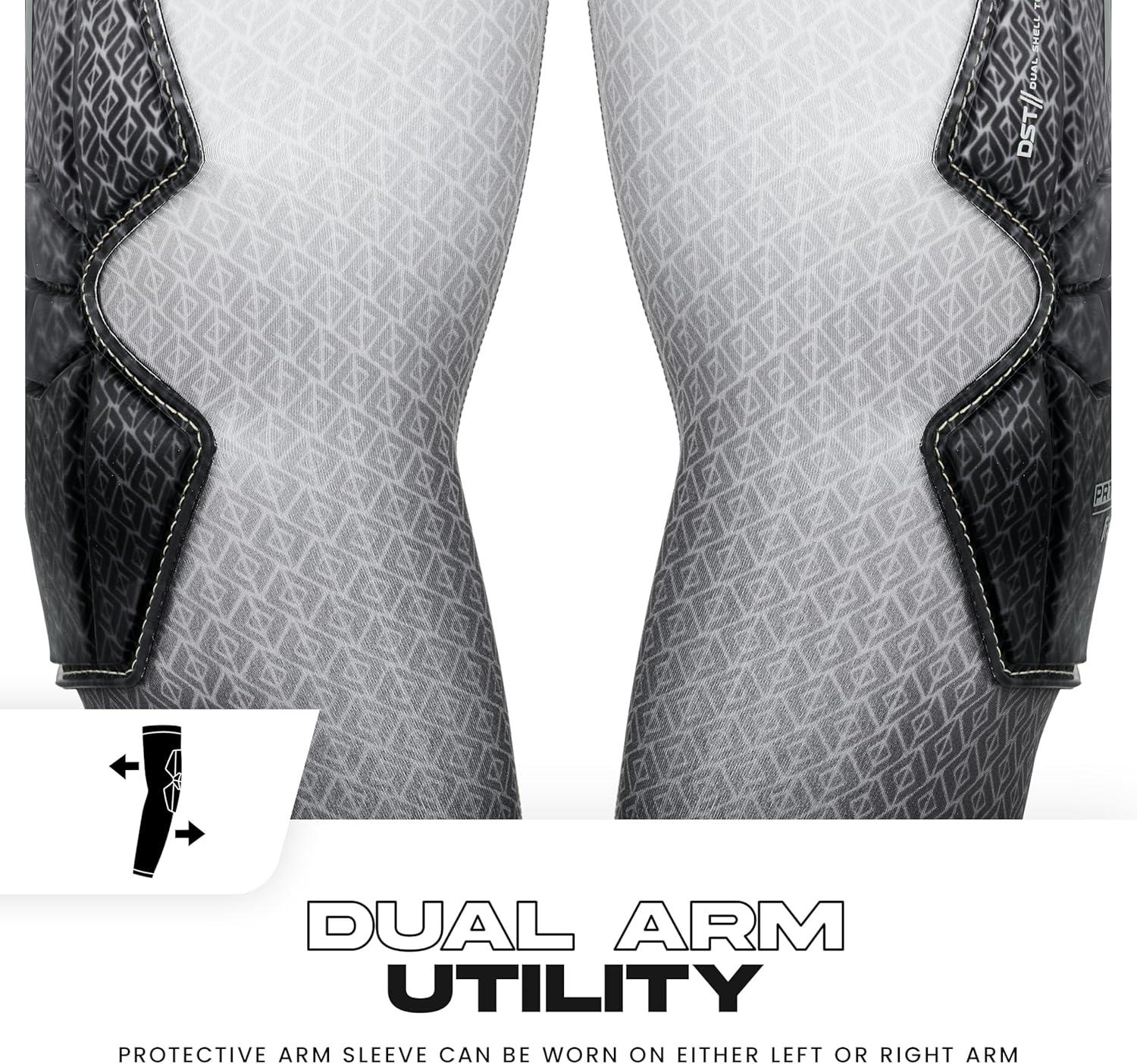 image:imageFranklin Sports Baseball Softball Protective Arm Sleeve PRT DST Series Youth Arm Elbow Shield for Batting Fielding Protective Arm Sleeve Elbow Shield Right Arm Left Arm White OSFMBlack