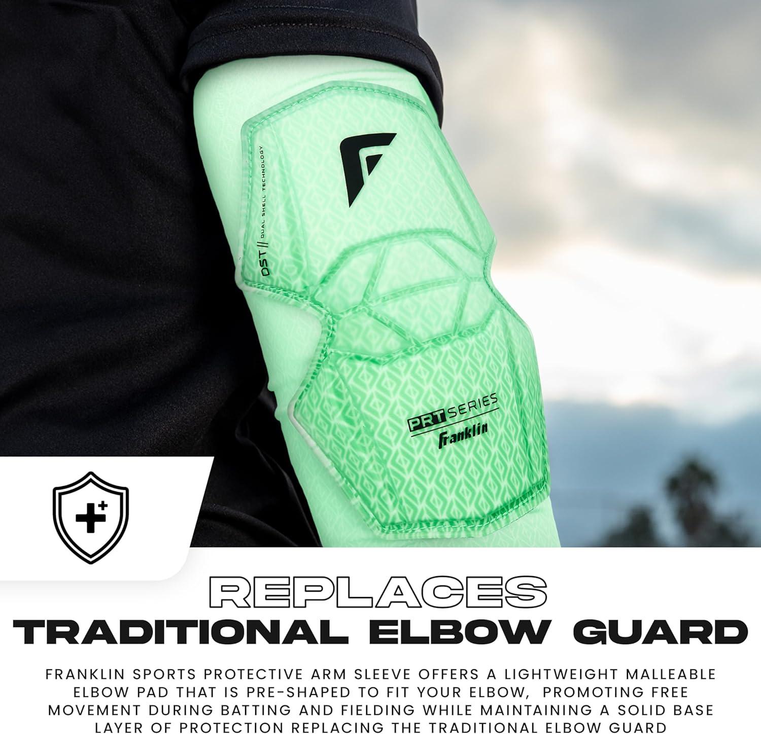 image:imageFranklin Sports Baseball Softball Protective Arm Sleeve PRT DST Series Youth Arm Elbow Shield for Batting Fielding Protective Arm Sleeve Elbow Shield Right Arm Left Arm White OSFMMint