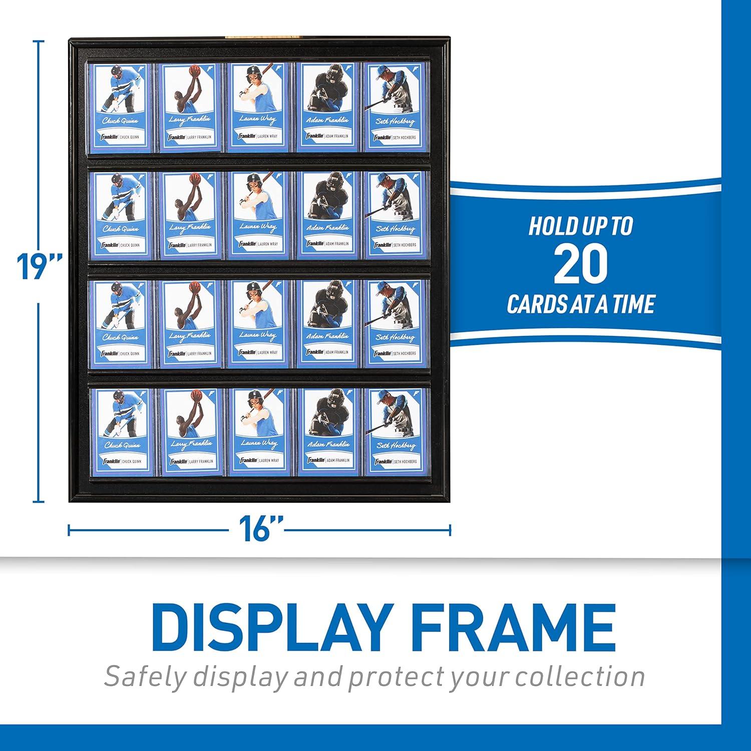 image:imageFranklin Sports Baseball Trading Card Display Frame Display Case for Sports Collector Trading Cards Wall Mounted Case 20 Top Loaders Included
