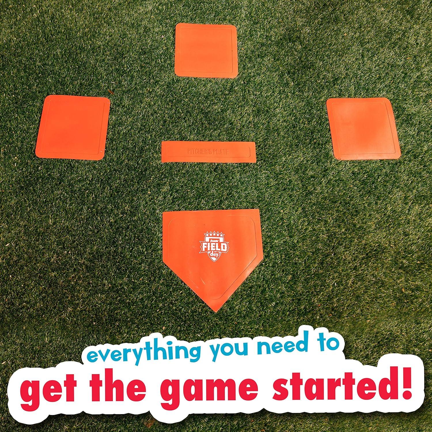 image:imageFranklin Sports Field Day Baseball Base Set Throw Down Rubber Bases for Baseball Softball with Home Plate Portable Backyard Baseball Softball Kickball Bases Easy Set Up Rubber Base Set RedOne Size