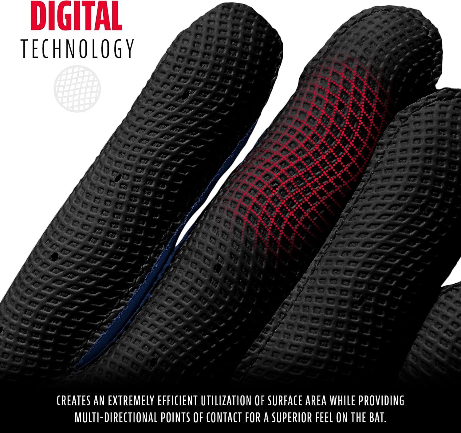 image:imageFranklin Sports MLB Adult Batting Gloves Digitek Camo Baseball Softball Premium Leather Many SizesColorsAdultGrayBlackRoyal
